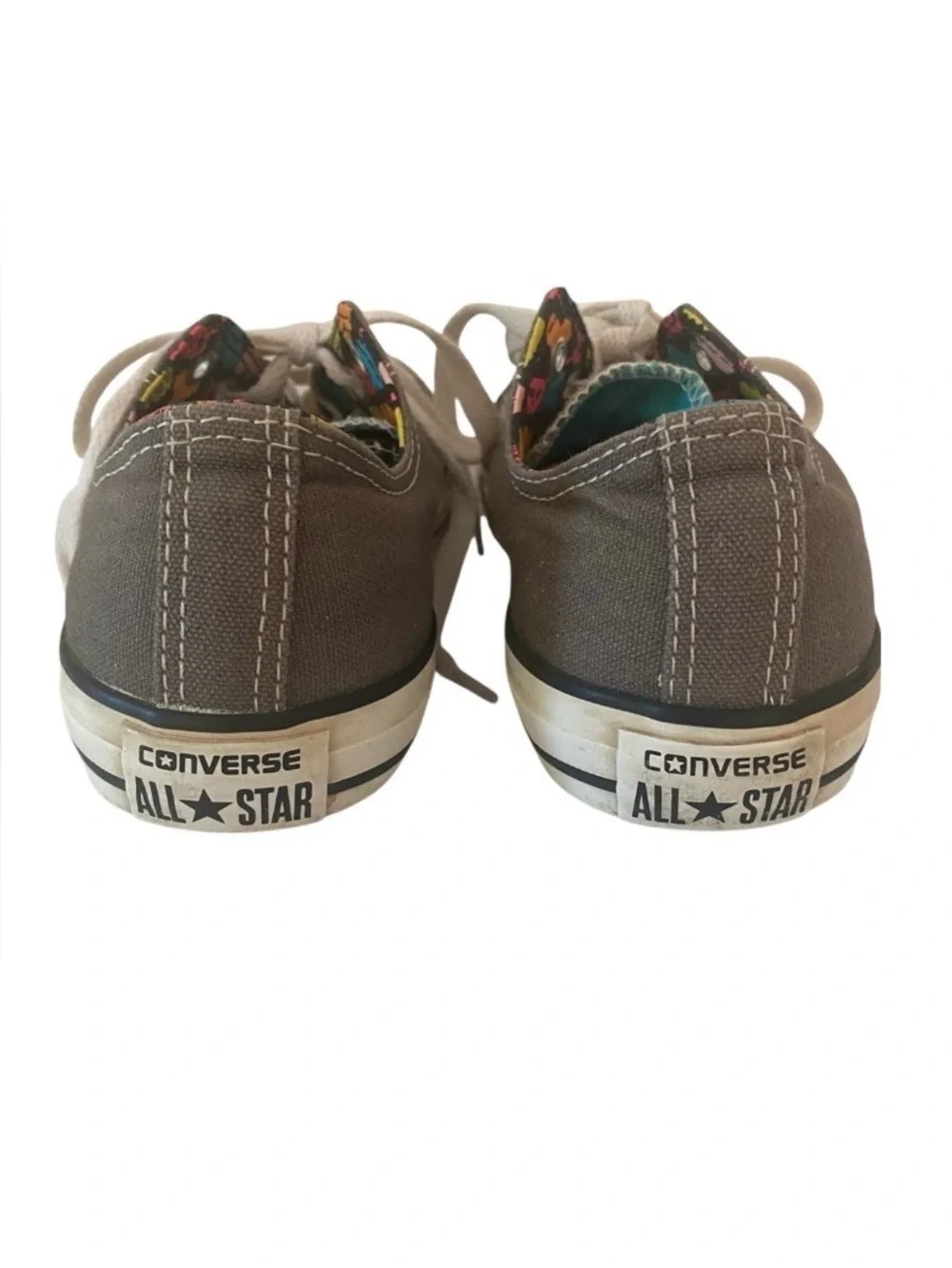 Converse Double Tongue Gray Sneakers with Multicolor Accents Jr 5 Women’s 7